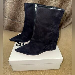 Schutz Asya Suede Wedge Booties